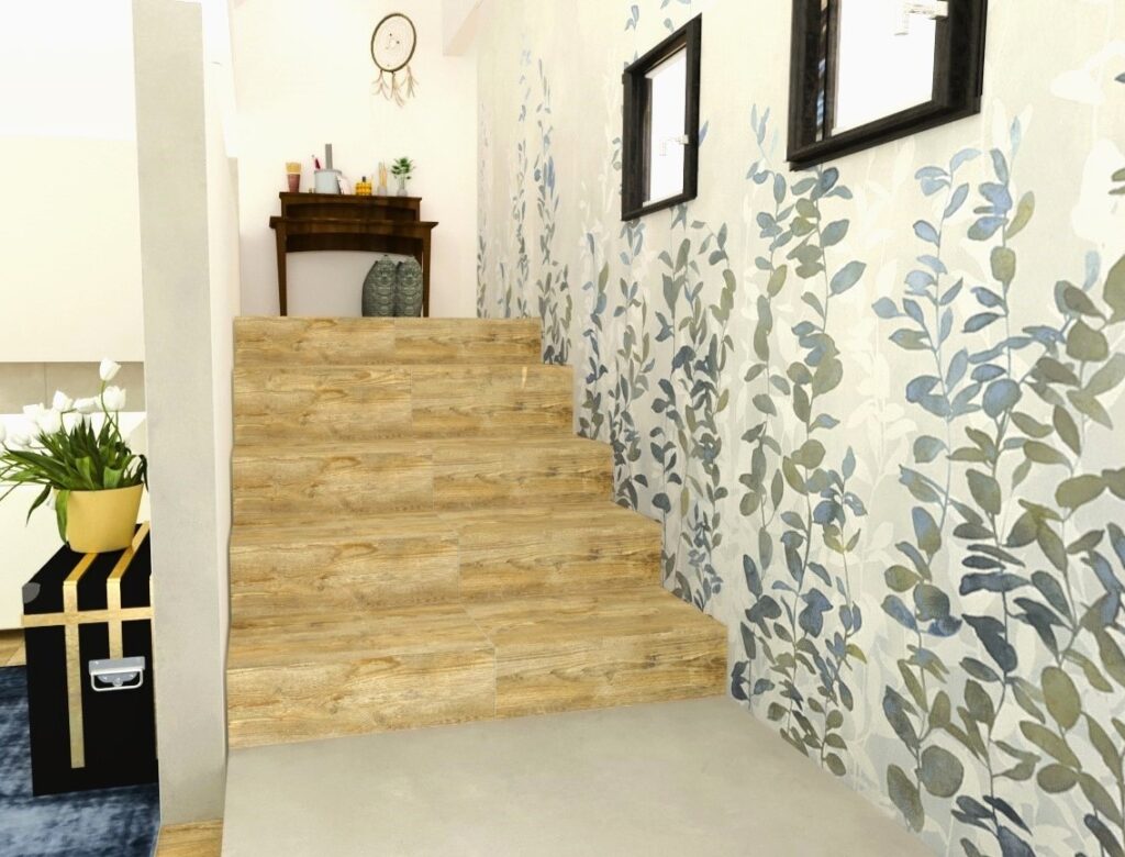 escaleras con madera y gran formato