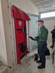 Passivhaus en Jaén ensayos Blower Door